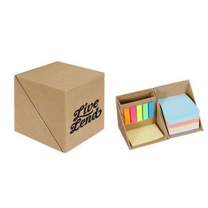 Foldable Cube Sticky Notes Box With Pen Holder