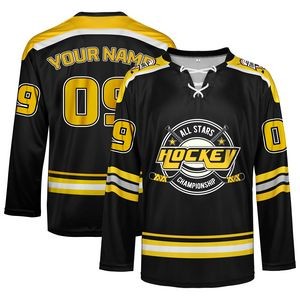 Custom Performance Personalized Ice Hockey Jersey W/Lace (Full Color Dye Sublimated)