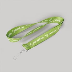 5/8" Lime Green custom lanyard printed with company logo with Jay Hook attachment 0.625"