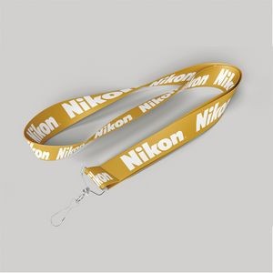 5/8" Dark Yellow custom lanyard printed with company logo with Jay Hook attachment 0.625"