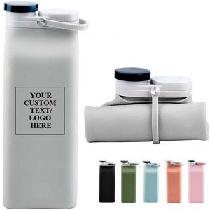 20 Oz Foldable Silicone Water Bottle