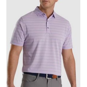FootJoy® Pale Purple/River Rock Blue Athletic Fit Open Stripe Jersey Shirt