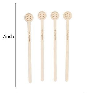 7 inch L Disposable Wood Round End Coffee Mixer Swizzle Drink Sticks