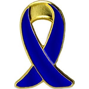 Blue Awareness Ribbon Clutch Pin (1")