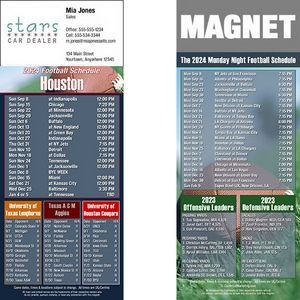 Houston Football Schedule Magnet (3-1/2"x8-1/2")