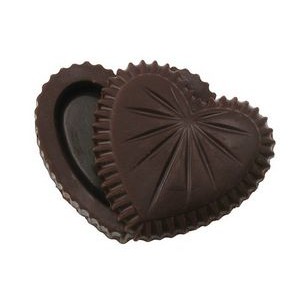 Small Chocolate Heart Box w/Starburst On Lid