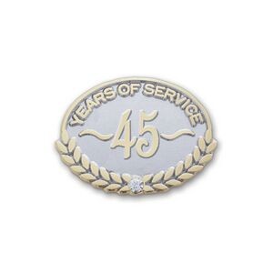 Stock 45 Years of Service Lapel Pin with Stone