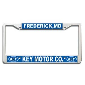 Metal License Frame w/Polished Copy On Painted Background