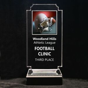 Acrylic and Marble Engraved Award - 6-3/4" Full-Color Football Helmet Panel