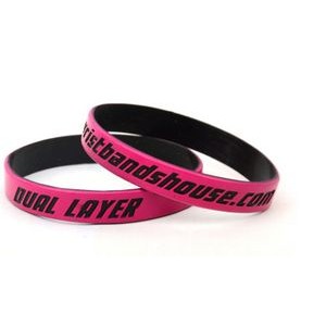 Two Color Coat Silicone Wristband
