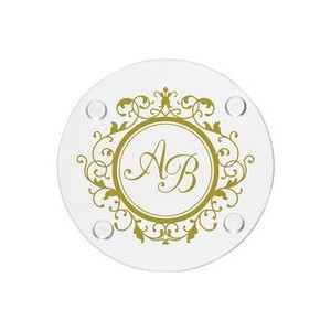 Union Printed - 4 inch Round Glass Coaster with 1-Color Logo