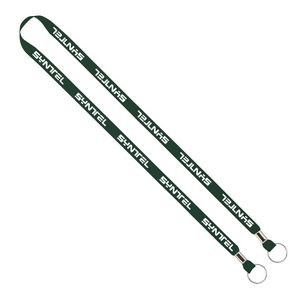 Import Rush 1/2" Polyester 2-Ended Lanyard With Dual Silver Metal Crimp & Split-Rings
