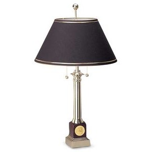 Brass Table Lamp w/ Wood Base