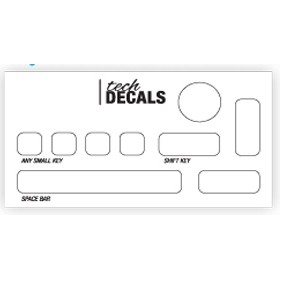 Process Color Tech Keyboard Decals (3"x5½")