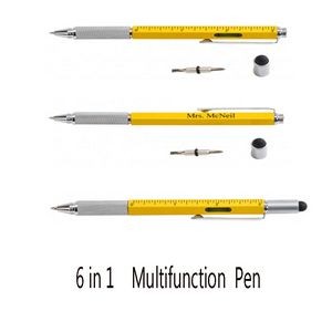 6 In 1 Yellow Hidden Multi Tool Pen