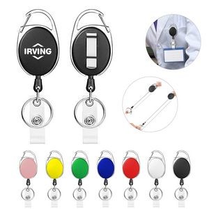 Oval Shape Retractable Badge Holder with Clip