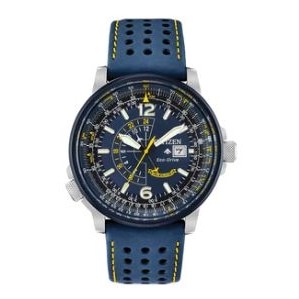 Citizen® Men's Blue Angels Nighthawk Eco-Drive® Watch w/Blue Leather Strap & Blue Dial