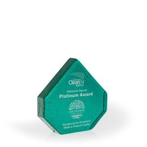 Weddell Teal Pinnacle Recycled Glass Award, 6"