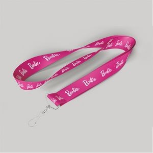 5/8" Pink custom lanyard printed with company logo with Jay Hook attachment 0.625"