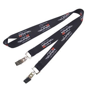 1" Double ended Full Color Lanyards w/Bulldog clip