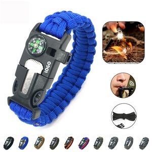 Outdoor Survival Paracord Bracelet With Whistle