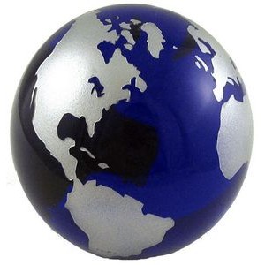 Blue Glass Earth Globe Ornaments