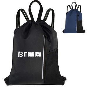 Polyester Sport Gym Sack Waterproof Drawstring Backpack Bag