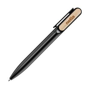 Hayden Aluminium Ball Pen w/Bamboo - Black