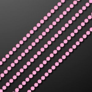 7mm 33" Round Pastel Pink Beads (Non-Light Up) - BLANK