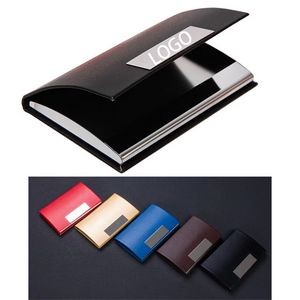 PU Leather Business Card Case Stainless Steel Multi Card Holder