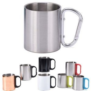 7.5oz Double-walled Camping Mug With Screw Carabiner Handle