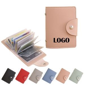 Pu Leather Credit Card Holder With 26 Card Slots