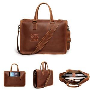 Men's Briefcase Computer Handheld Shoulder Cowhide Bag