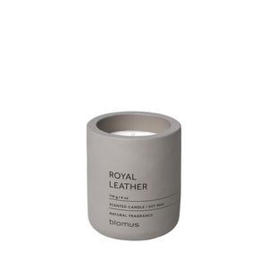 blomus Fragra Small Royal Leather Candle in Concrete Container