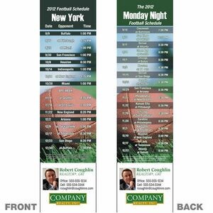 New York Pro Football Schedule Bookmark (2 1/4"x8 1/2")