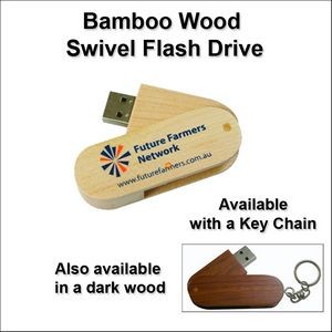 Bamboo Wood Swivel Flash Drive - 32 GB Memory