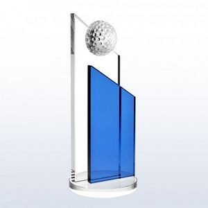 Crystal Blue Success Golf Award, Large (4"x10"H)