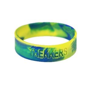 1" Swirl Color Debossed Silicone Wristbands