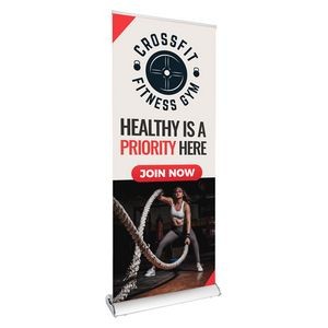 33.5" Wave Retractable Banner (Graphic & Hardware Package) - Printed in the USA