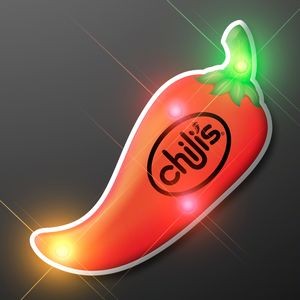 LED Chili Pepper Blinky Light Pins - Domestic Print
