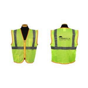 Green safety vest, ANSI class 2, (med-5xl)