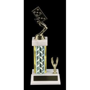 12" Silver Diamond Trophy w/Eagle on Base