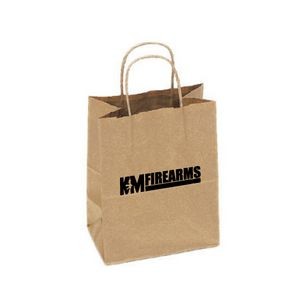Recycled Tan Kraft Paper Shopping Bag (8"x4 3/4"x10 1/4")