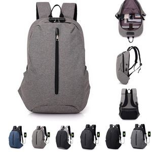 Coded Lock USB Connector Snow Canvas Laptop Backpack