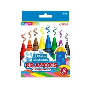 Jumbo Washable Crayons - 8 Count, Assorted Colors (Case of 144)