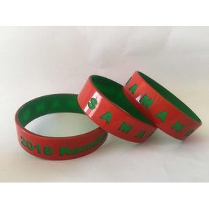 3/4 Inch Dual Layer Customized Silicone Wristband