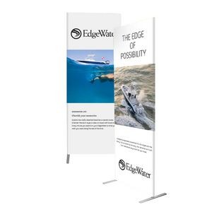 30" x 80" Standard Tension Fabric Banner Stand 24" w/Double Sided Imprint