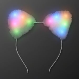 Soft Cat Ears Multicolor Light up Headband - BLANK