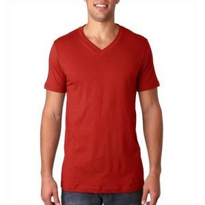 Men's Short Sleeve V-Neck T-Shirt - Red, XL (Case of 12)