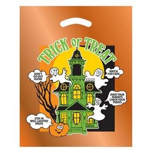 Halloween Stock Design Orange Reflective Die Cut Bag  Haunted House